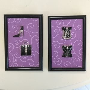 Artisan Framed Jewelry Art Collage set of 2 Original Art!